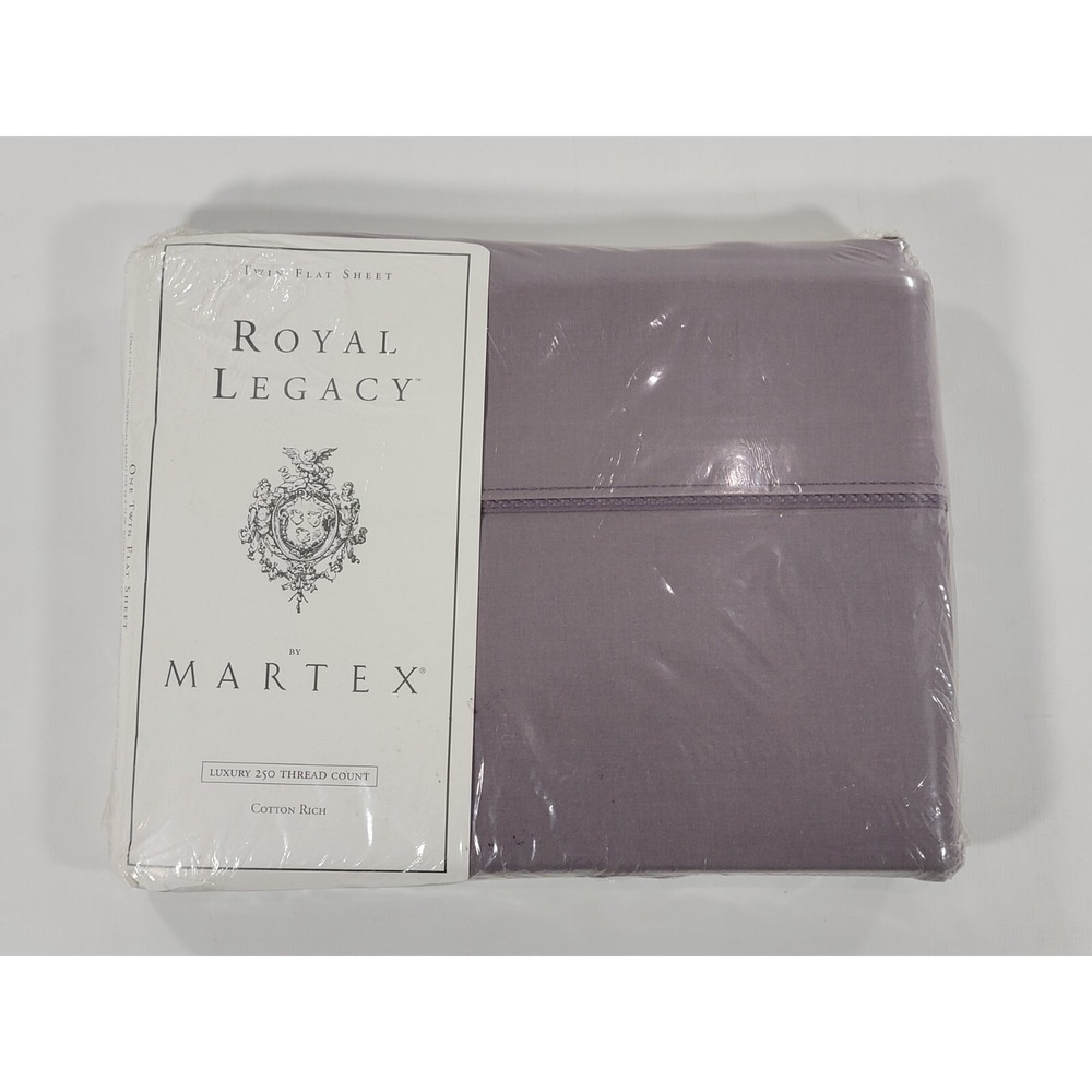 Vintage Royal Legacy by Martex Twin Flat Sheet Purple Dusk 250 Thread Count NEW